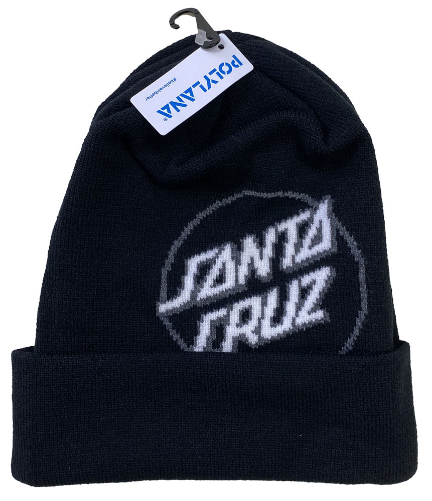 SANTA CRUZ・サンタクルーズ・BIG DOT・ブラック・BEANIE・ビーニー・ニット帽