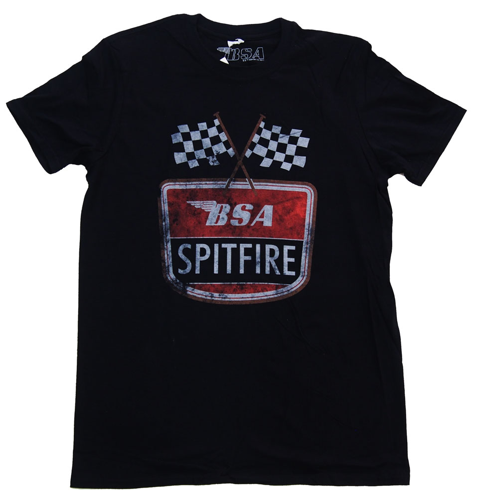BSA・SPITFIRE FLAG Tシャツ・バイク・オートバイ・ オフィシャル Tシャツ