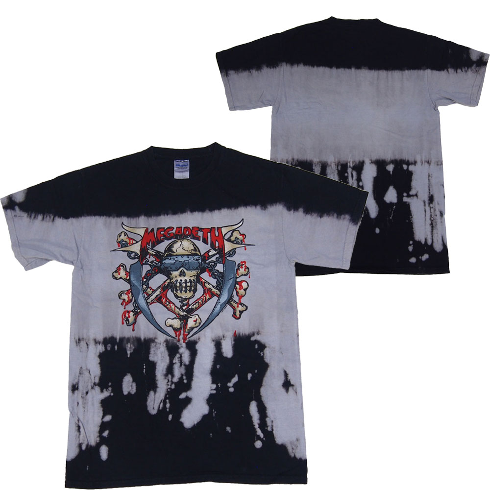 ᥬǥMEGADETHSKULL & CROSSBONES BLEACH WATERFALL  TġХT