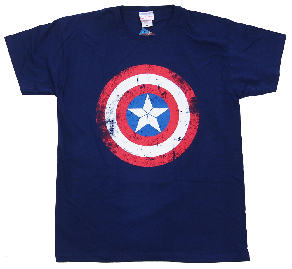 CAPTAIN AMERICA・CIVIL WAR・キャプテン アメリカ・Shield Distressed Tシャツ・ アメコミTシャツ