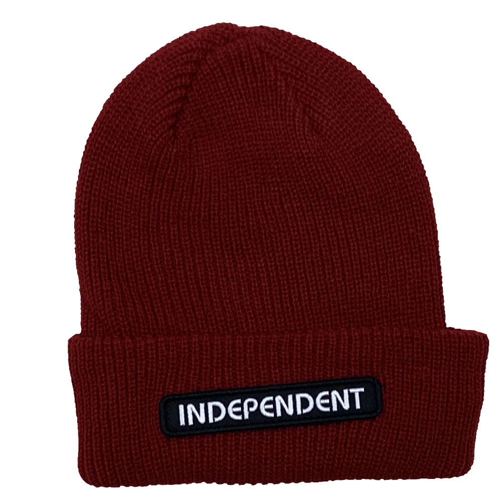 INDEPENDENT・インディペンデント・GROUNDWORK・BEANIE・レッド（えんじ）・ビーニー・ニット帽