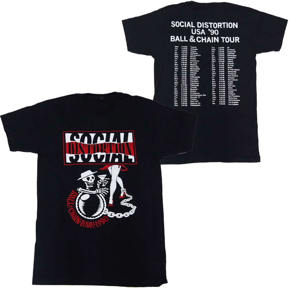 SOCIAL DISTORTION・ソーシャル ディストーション・BALL AND CHAIN TOUR・Tシャツ・ロックTシャツ