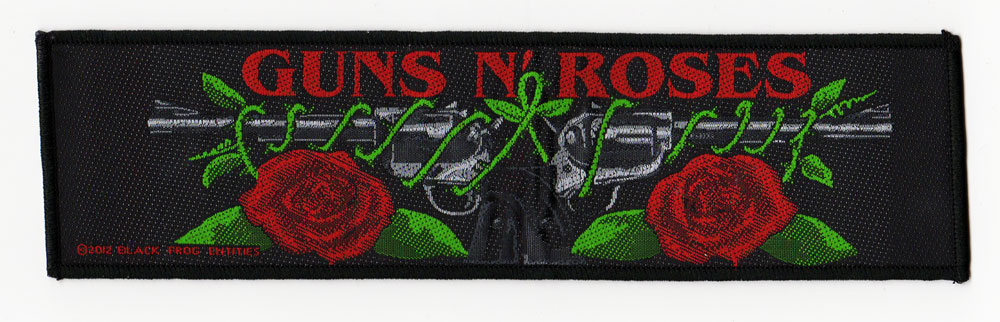 ガンズ アンド ロゼース・GUNS N ROSES・LOGO/ROSES 20cm×5cm 刺繍パッチ ワッペンワッペン