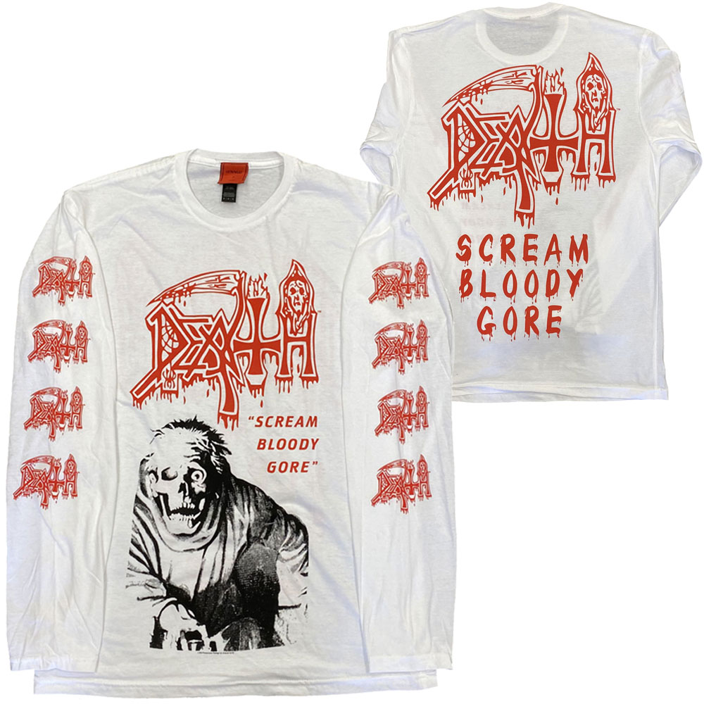 デス・DEATH・SCREAM BLOODY GORE・ロングスリーブ・長袖・ロック Tシャツ