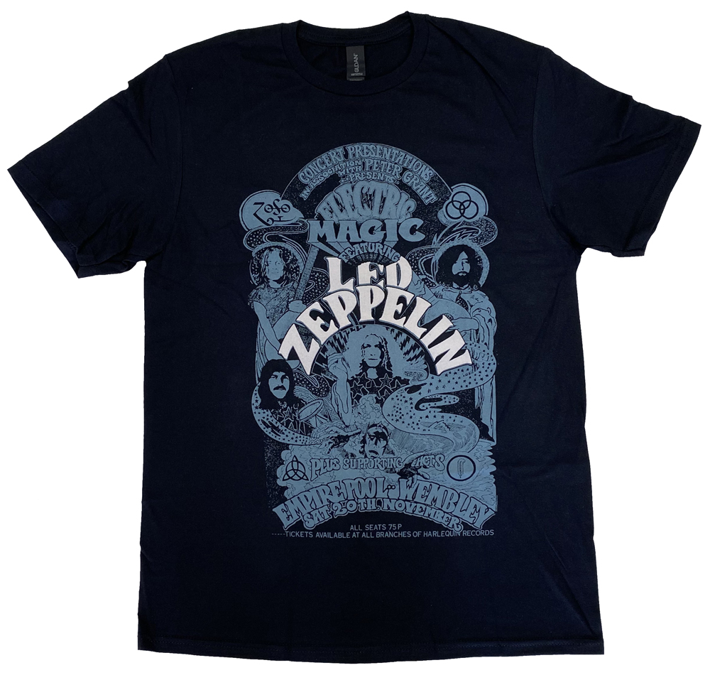 レッド ツェッペリン・LED ZEPPELIN・ELECTRIC MAGIC BLACK・Tシャツ・ロックTシャツ