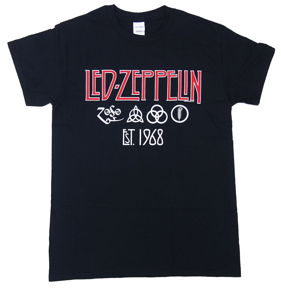 レッド ツェッペリン・LED ZEPPELIN・SYMBOLS EST1968・ Tシャツ・ロックTシャツ