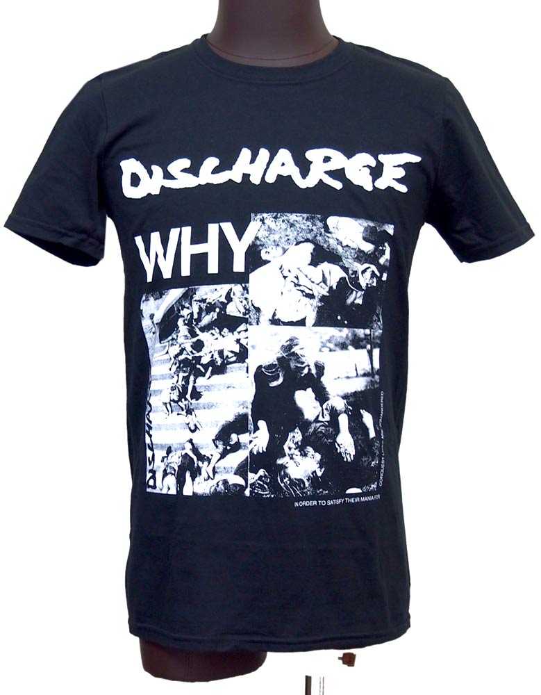 【DISCHARGE】WHY バックプリントあり ロックTシャツ ディスチャージ