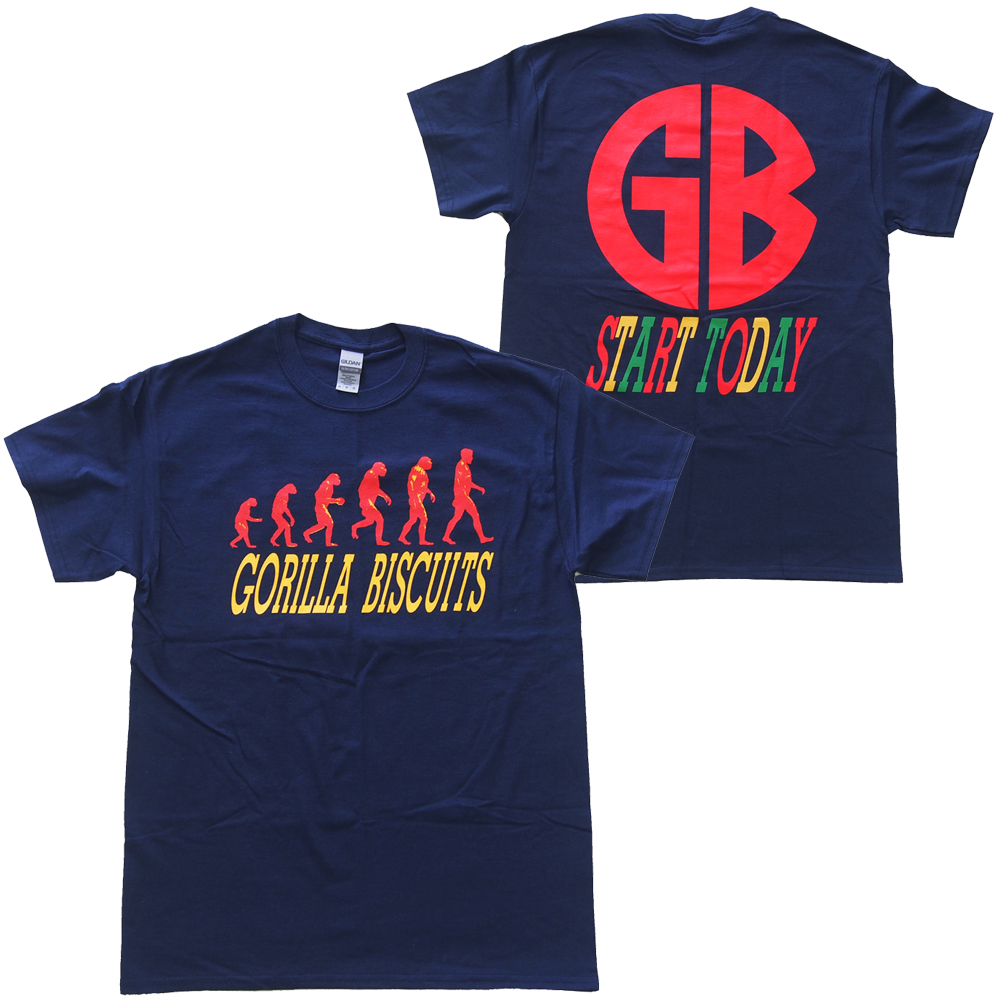 ゴリラ ビスケッツ・GORILLA BISCUITS・START TODAY・ネイビー・Tシャツ・バンドTシャツ