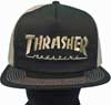 【THRASHER】ロゴメッシュキャップ スラッシャー スナップバック グレー刺繍