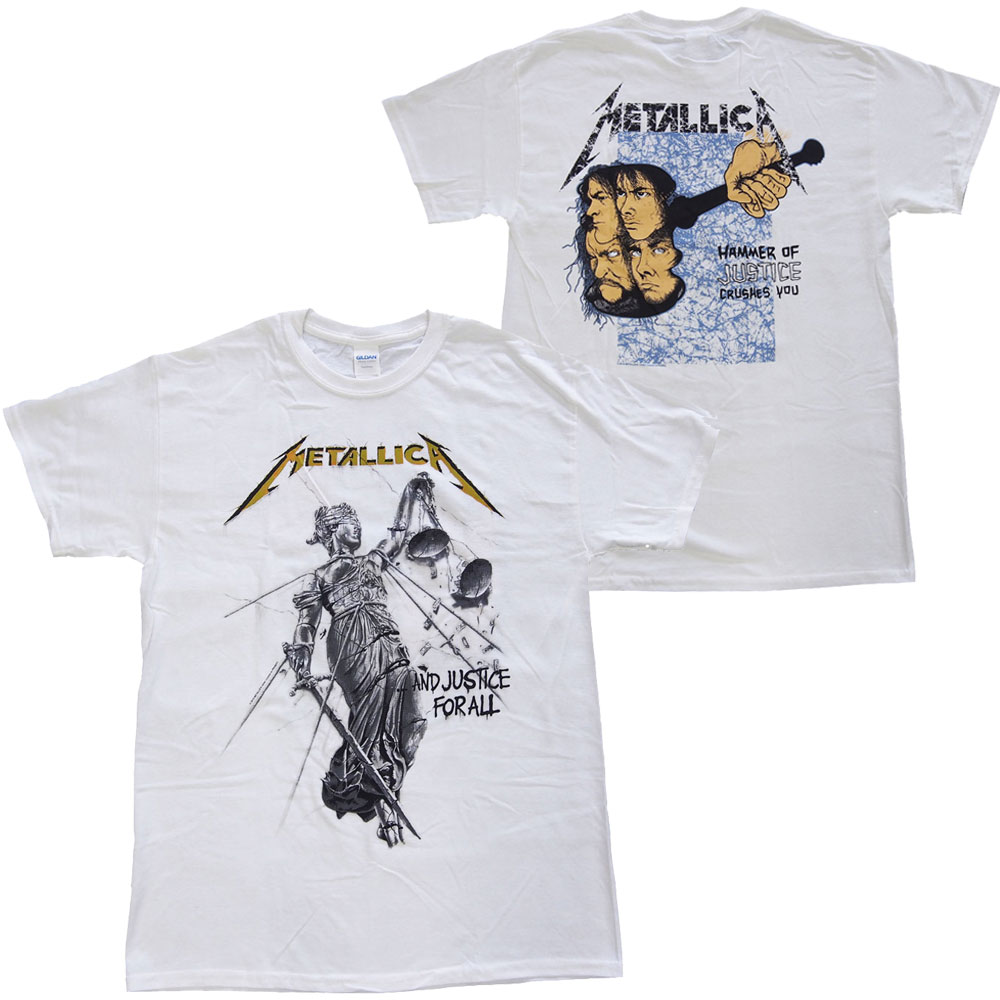 メタリカ・METALLICA・JUSTICE ホワイト UK版・Tシャツ・バンドTシャツ