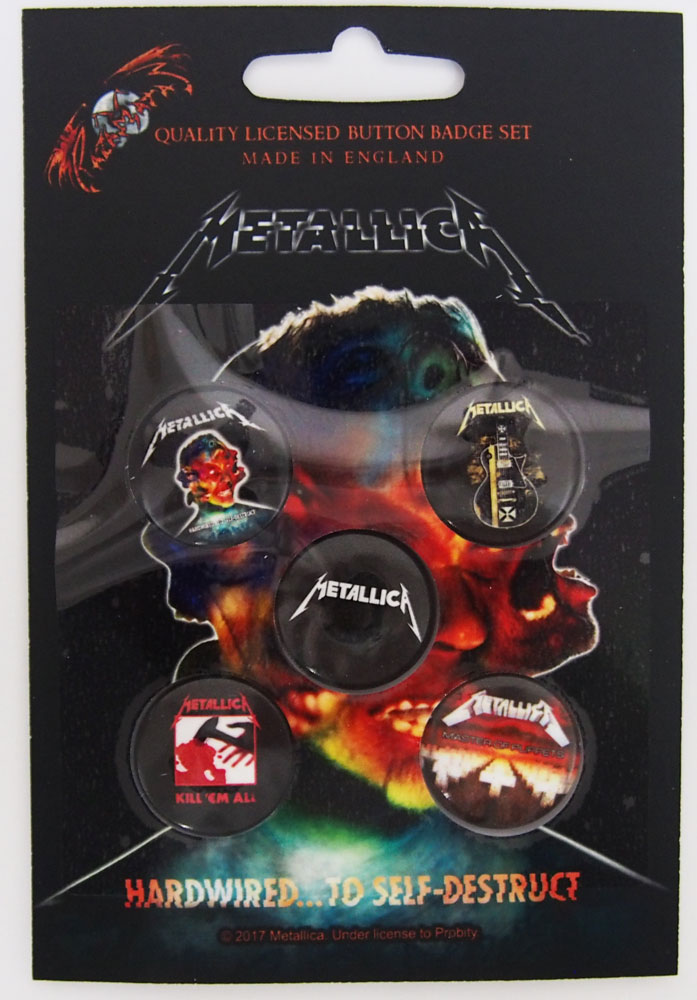 ᥿ꥫMETALLICAHARDWIRED SELF DESTRUCTBUTTON BADGE SET ̥Хåå(5)