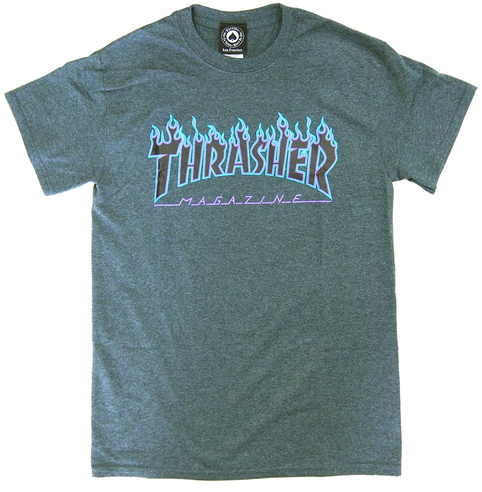 å㡼 / THRASHER / DARK HEATHER FLAME T 