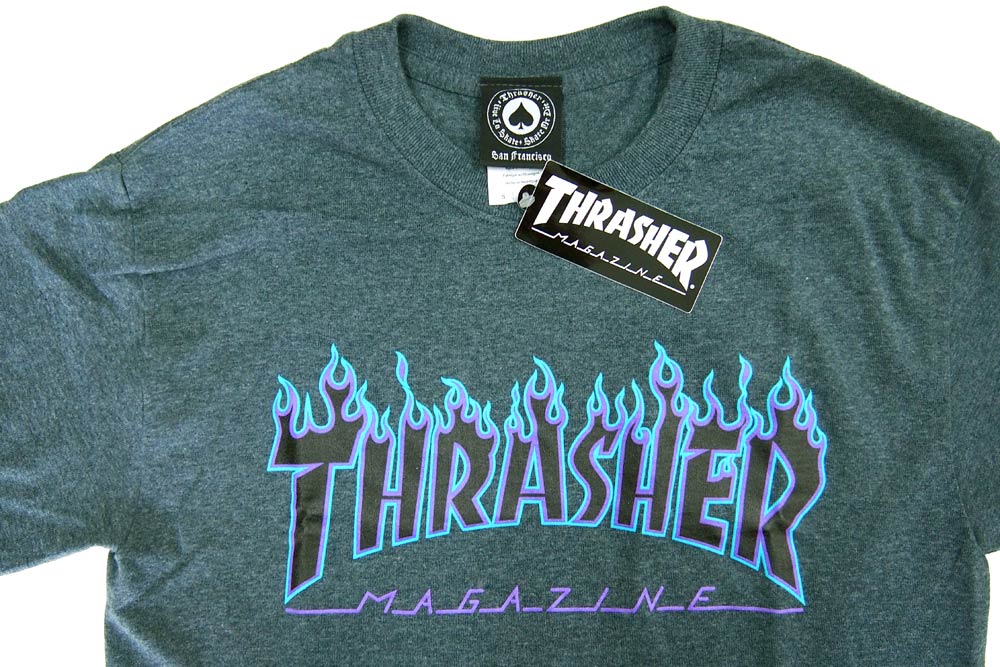 å㡼 / THRASHER / DARK HEATHER FLAME T 