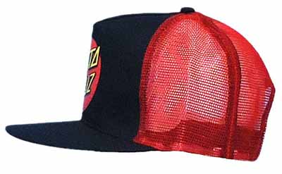 SANTA CRUZCLASSIC DOT BLACKRED TRUCKER CAP