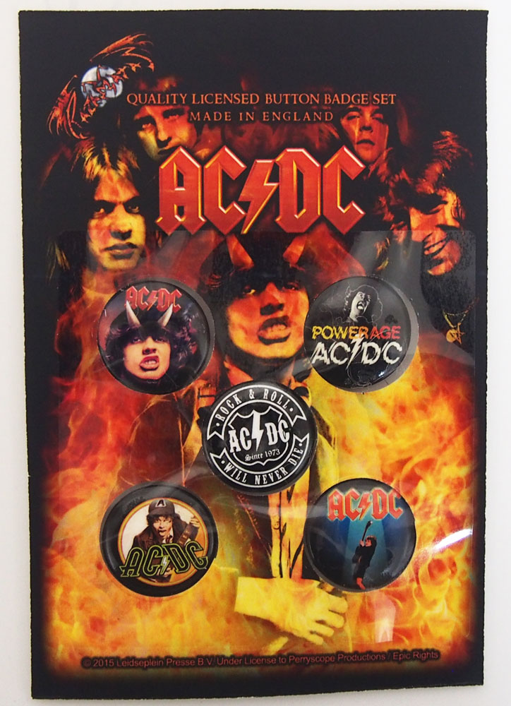 AC/DC・HIGH WAY TO HELL・BUTTON BADGE SET・バッジ・缶バッジセット(5個入り)