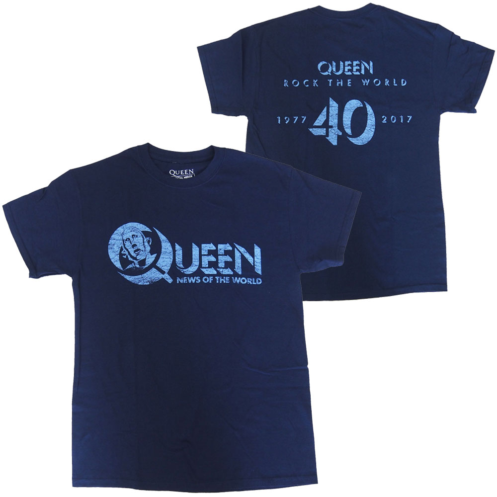 QUEEN・クイーン・NEWS OF THE WORLD 40TH LOGO ・Tシャツ・ロックTシャツ
