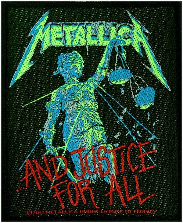 【METALLICA】JUSTICE FOR ALL 糊なし刺繍ワッペン メタリカ パッチ